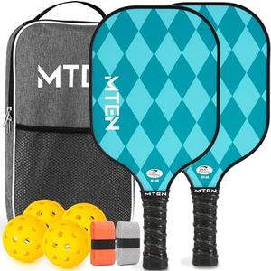Pickleball Paddles Set of 2, Pickleball Paddles USAPA Approved Lightweight, 4 Balls, 2 Grip Tapes & 1 Carring Bag, Pickleball Rackets for Beginners & Pros
