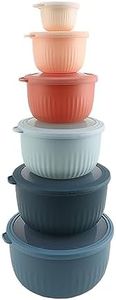 COOK WITH COLOR Prep Bowls with Lids- Wide and Deep Nesting Plastic Small Mixing Bowl Set with Lids, 12 Piece Set - Deep Bowls, Multicolor