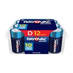 RAYOVAC D 12-Pack HIGH ENERGY Alkaline Batteries, 815-36LK