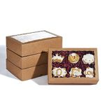 BIG BOX -20 Piece Kraft Bakery,Pie Box With Window Auto-Popup Cardboard Gift Packaging For Cupcake, Cookies And Pastry, Restaurant Packaging Containers And Personalized Favors,Brown