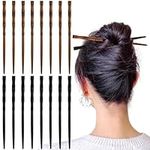 Paotxpum 16 PCS Retro Wooden Hair Sticks Bamboo Shape Hair Chopsticks, Vintage Elegant Hair Chopsticks Bamboo Shape Hair Pins for Long Hair Women and Girls Bun Hairstyles