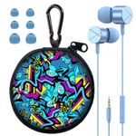 GOGOSINIS Earbuds Set with Case for Kids for School, Wired Headphones with Case and Small Size Ear Tips, Hip-hop Ear Buds with Case, Earphones for Phone and PC Laptop(Cool Girls)