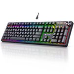 KOORUI Wired Gaming Keyboards with Brown Switch,Hot-Swap Mechanical Keyboard with Volume Knob, 26 RGB Backlit Light Up Keyboard, Full Keys Anti-Ghosting, Dual Color Injection Molded Keycaps for PC