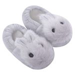 Boys Girls Plush Warm Cute Bunny House Slippers Fuzzy Indoor Bedroom Shoes Animal Soft Cozy Cute Cartoon Plush Anti-Slip Shoes for Toddler Kids