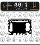 Bascuda® Multi Tool Card Size Gadget Wallet Set | 46 in 1 Pocket kit | Outdoor Camping Multitool Accessories | Stainless Steel | Perfect for Men British Presents, Christmast Gifts | Genuine UK Brand