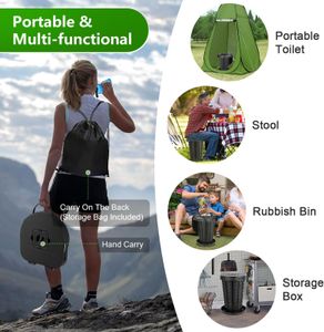 imodomio Large Portable Camping Toilet with Lid & Bag – 440lb Capacity