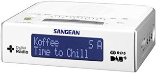 DCR89+ SANGEAN Basic DAB+/ FM Bedside Clock Radio, White - Sangean Superior Reception and Sound Quality Superior Reception and Sound Quality, 2 X Alarm Timers with Daily, Once, Weekdays, Weekends