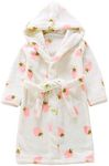 RUOGU Kids Bathrobe Hooded Plush Fl