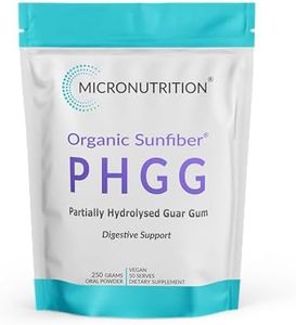 MICRONUTRITION PHGG Prebiotic Organic Sunfiber Soluble Fiber Powder Supplement (50 Serves - 250g) Partially Hydrolysed Guar Gum - for Gut Health & Digestive Wellness, Unflavoured