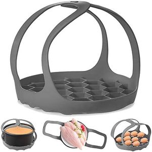 Pressure Cooker Sling，Silicone Bakeware Sling for Instant Pot 6 Qt/8 Qt Anti-scalding Bakeware Lifter Steamer Rack，BPA-Free Silicone Egg Steamer Rack (Gray)