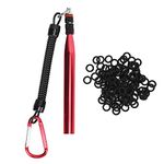 Wacky Rig Tool and 100 PCS O-Rings, Wacky Worm Kit, Fishing Rigging Tool Accessories for Stick Soft Baits(red)