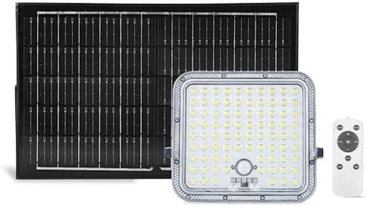 Gesto 100W Solar Outdoor Motion Sensor Light with Remote Control, IP67 Waterproof LED Flood Light, Dusk to Dawn Security Light for Garden, Garage, Patio, Camping, Pathway & Factory, 12000mAh Battery