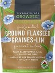 Organic Ground Flax Seed - Premium Quality Plant-Based Protein and Vegan Omega 3 with Fiber, Gluten Free, Perfect for Smoothies, Finely Milled Flaxseed 425 g (15 oz)