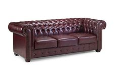 Honeypot - Sofa - Chesterfield - Large Corner - 3 Seater - 2 Seater - Armchair - Antique Brown - Red (Oxblood Red, 3 Seater)