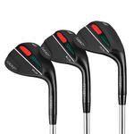 FINCHLEY Forged Golf Wedge Set–Includes 52 Gap Wedge, 56 Sand Wedge and 60 Lob Wedge for Ultimate Short Game Mastery, Right Hand, Black