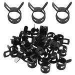 Rierdge 20 Pcs 5/16 Inch ID Spring Band Type Clamps, 8mm Fuel Hose Clamps Fasteners, Black Spring Hose Clip for Fuel Hose Line Water Pipe Air Tube Hose