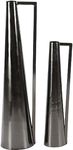 Deco 79 Metal Decorative Vase Centerpiece Vases with Handles, Set of 2 Flower Vases for Home Decoration 17", 22" H, Dark Gray