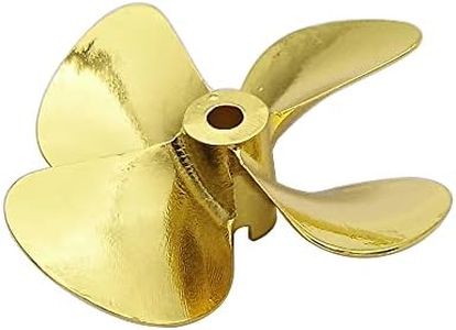 RC Boat Model Metal Propeller 4-Blades 4mm Shaft Left Hand 55mm Propeller for RC Boat Fishing Bait Tug Marine Cruise ROV (Left-Hand)