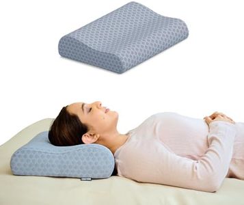 CareFoam Memory Foam Cervical Neck Pillow | 2 Years Warranty | Pain Relief Sleep, Improves Posture Spinal Alignment, Neck Pain Relief | Queen 19 x 11 x 3.5 Inch | Grey Jacquard Cover | Pack of 1