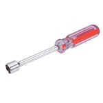 sourcing map Non-Magnetic 13mm Nut Driver Red Coded Handle with 3.7 Inch Shaft