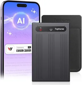 AI Voice Recorder, Note Voice Recorder, Free Transcribe & Summarize with AI Technology, App Control, Support 152 Languages, 64GB Memory, Audio Recorder for Lectures, Meetings, Calls, Black