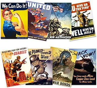 US Military World War 2 Army Rosie Riveter Uncle Sam Iwo Jima Seabees Home Decor Premium Wall Art Poster Pack of 8 Militaire Monde Guerre Armée Oncle Accueil Déco mur Affiche