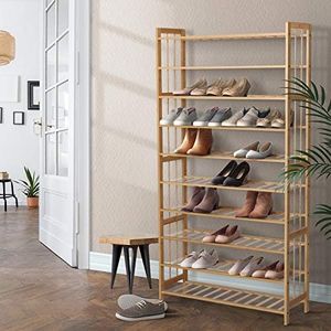 Artiss Shoe Rack, Bamboo Wooden Shoes Storage Cabinet Shelf Stand Organiser Home Decor Indoor Outdoor Bedroom Hallway Furniture, Durable and Strong Beige