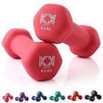 KK Neoprene Dumbbells for Home, and Gym- Hand Weights Dumbbells for Exercise, Fitness, Training, and Weight Lifting (Pink (2 x 0.5kg))