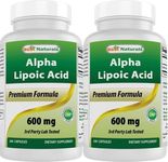 Best Naturals Alpha Lipoic Acid (ALA) 600 mg 240 Count (Pack of 2)