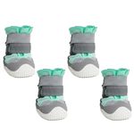 Spark Paws Hot Pavement Dog Shoes - 4-Pack Protective Paw Wear for Hot Pavement, Rough Terrain & Thorns, Easy-Wear Design for Wide Paws - Turquoise - C