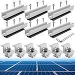 Anbte 6 Packs Solar Panel Holder Kit 30mm/35mm Universal Solar Panels Z-Bracket Set of Solar Guide Modules Aluminum Photovoltaic Panels,Profile Height 25mm