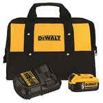 DEWALT 20V MAX Battery and Charger Kit with Bag, 5.0Ah (DCB205CK)