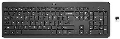 HP 230 Wireless Keyboard, quiet and comfortable keystrokes, Number Pad, QWERTY UK Layout, compatible with Windows PC, Chromebook, Laptop, Mac, Up to 16 Months Battery, USB dongle included