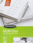 Wilson Jones MultiDex Index Dividers, 8 Tabs, for 8.5 x 11 Inch Sheets, White Tabs Numbered in Black (W90801B)