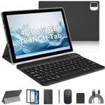 Tablet 2 in 1 Android Tablets with Keyboard, 10 inch Tablet with Case Included, 4GB+64GB Tablet PC, Powerful 1.8GHz Processor, 1280 * 800 Touch Screen, 8MP Dual Camera, Wi-Fi, BT Tablet