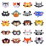 HONGP Felt Animal Masks Party Bag Fillers for Kids,20 Pcs Children Masks Dress Up Cosplay Halloween Party Masquerade Safari Birthdays Xmas Jungle Theme Party Favors Supplies