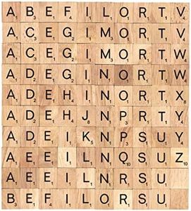 The 100 Tiles Alphabet of The Wooden Pieces for Word Scrabble Game Board of Education Games Craft Letters for Wall Decor and Other Wood Pieces for Crafts…