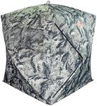 THUNDERBAY SPUR Collector 2 Person Hunting Blind, Portable Ground Blind with Silent Sliding Window, Green Camo