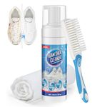 Jevvu Shoe Cleaner, 200ml Trainer Cleaner Foam for Removing Stains and Dirt, Shoe Cleaning Kit for White Shoes, Leather, Knit, Boots, Canvas, Fabric, Tennis, Suede (200ml)