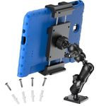 PLDHPRO Tablet Wall Mount Holder Drill Base, iPad Mouning-Swivel for Truck Car Dashboard Desk with 1"/25mm Ball Joint, Stand Vehicle Commercial Industrial Heavy Duty 5.1"-15.6" Accessories - Black