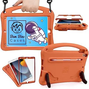 Bam Bino Space Suit Kids iPad Case for 9th/8th/7th Generation (2021/2020/2019) with Pencil Holder, Shoulder Strap, Handle, Stand, Built-in Screen Protector Full-Body Shockproof Cover - 10.2 Inch