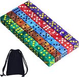 AUSTOR 50 Pieces 6 Sided Dice Set 5 Pearl Colors Square Corner Dice with Free Velvet Pouch