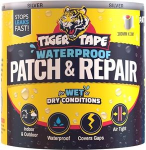 Tiger Tape® Waterproof Tape for Leaks Outdoor Use | Silver 3M X 100MM | Flashing Tape for Roofing, Gutter Seal, Pipe Leak Seal Tape, Butyl Tape Waterproof, Tent & Pond Liner Repair Kit