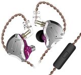 KZ ZS10 Pro in Ear Headset 4BA+ 1DD Hybrid 10 Units HiFi Bass Earbuds Sports Noise Cancelling Earphones (with mic, Purple)