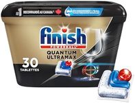 Finish Quantum UltraMax Dishwasher Detergent Tabs for Diamond Shine, Removes burnt-on stains & 24hr Dried on stains, No pre rinse needed, 30 Tablets