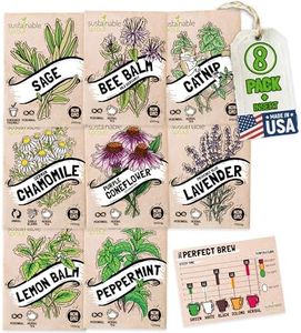 Medicinal Herb Seeds for Planting 8-Pack – 100% Non GMO – Includes Catnip, Chamomile, Lavender, Mint, Lemon Balm, Bee Balm, Sage, Echinacea Seeds – Herbal Tea Seeds for Planting in Your Herb Garden