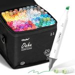 Ohuhu Alcohol Based Art Markers - Double Tipped Coloring Marker Set for Adults Coloring Students Beginners Sketching Illustration - 120 Colors - Chisel & Fine - Oahu of Ohuhu Markers
