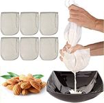 ANDUS 6PCS Nut Milk Bags - 10"X12" Bags - Commercial Grade Reusable All Purpose Food Strainer - Ultra Strong Fine Nylon Mesh for Cheese/Tea/Yogurt/Juice/Wine/Soup/Herbs