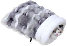 CHULPET Cat Sleeping Bag, Self Warming Pet Sleep Sack, Plush Pet Bed Mat, Washable Hideout Cave for Cat and Small Dog