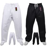 MAR | White Karate Trousers Unisex, Martial Arts Trousers for Woman, Men & Kids, Martial Arts Training, Competition & Tournament Pants, 8oz Polycotton Fabric (6/190)